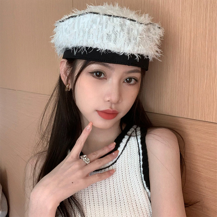 Women's Fashion Color Block Handmade Eaveless Beret Hat display picture 2