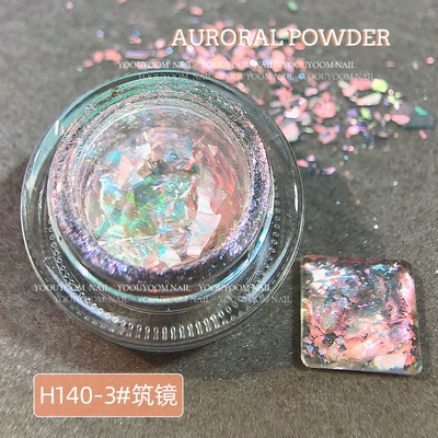 Dırnaq bəzəkləri nail art moonlight opal powder - h140-3-mirror