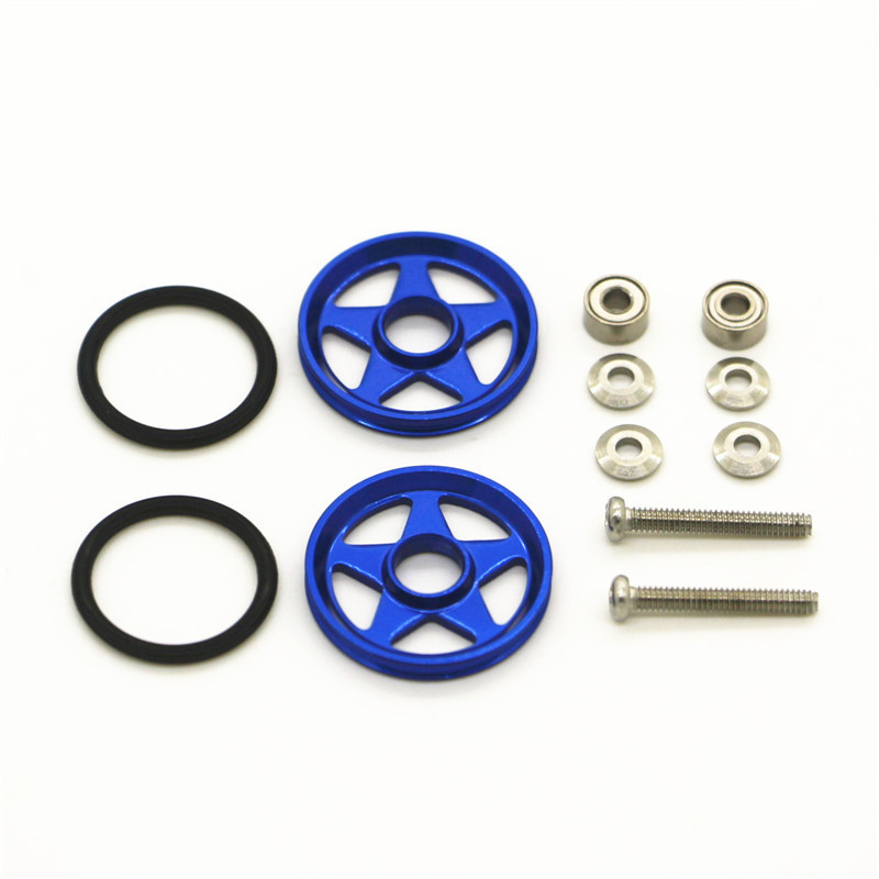 Self-made four-wheel drive accessories aluminum alloy lightweight hollow guide wheel 19MM with soft rubber ring guide wheel, 10 colors