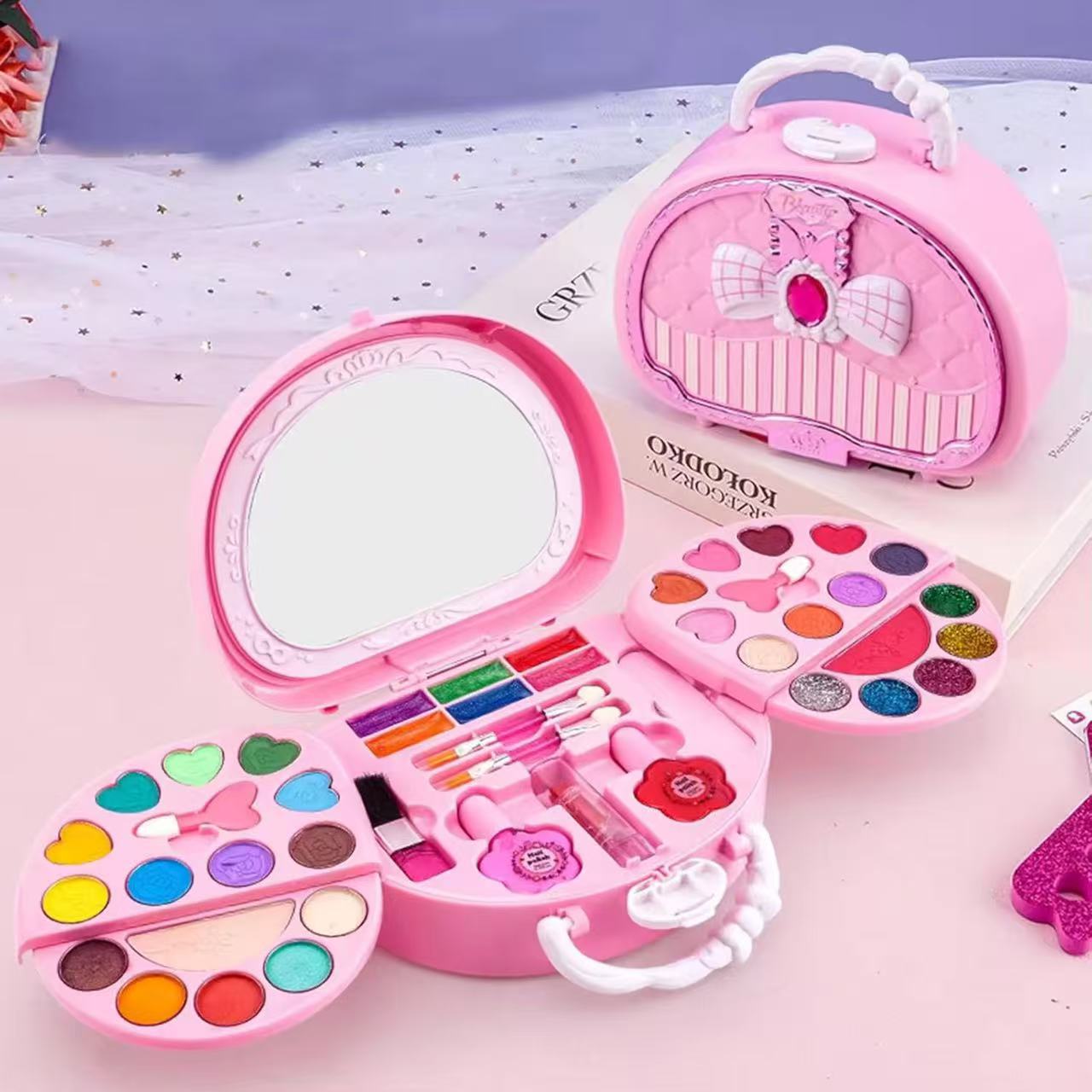 For Cross-Border Use Only/Children's Beauty Cosmetics Girls' Pretend Play Makeup Box Toy Nail Polish Makeup Set