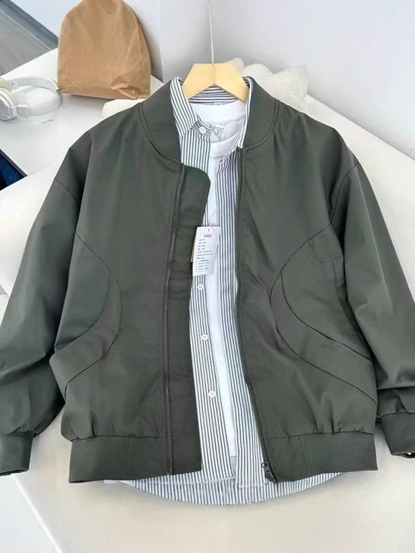 美式休闲潮牌棒球服男款外套春秋款设计感高级痞帅宽松工装夹克男|undefined