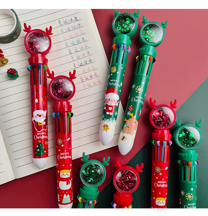 Multi-color Creative Christmas Student Stationery 10 Colors Ballpoint Pen display picture 7