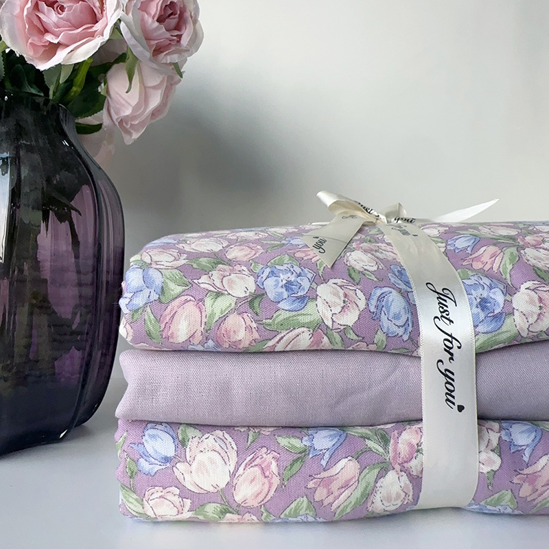 Spring/Summer 2024 New Aerobic Double-layer Yarn Printing Series Four-piece Set (Overlapping Chart) 1.2m Bed Sheet 3