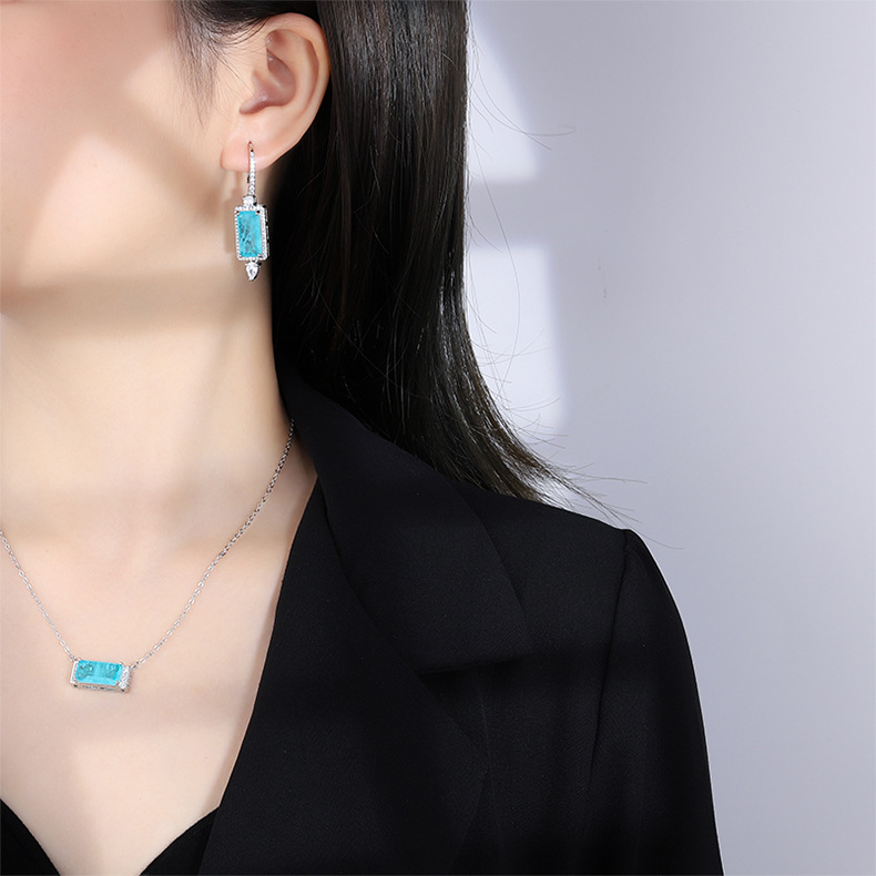 6g Weight Artificial Gemstones Inlay Material Jewelry Set Classification Earrings + Necklace Quantity Holiday Occasion Metal Material Geometric Pattern Unisex Gender Lady Geometric Metal Artificial Gemstones Unisex Jewelry Set 1 Piece 11