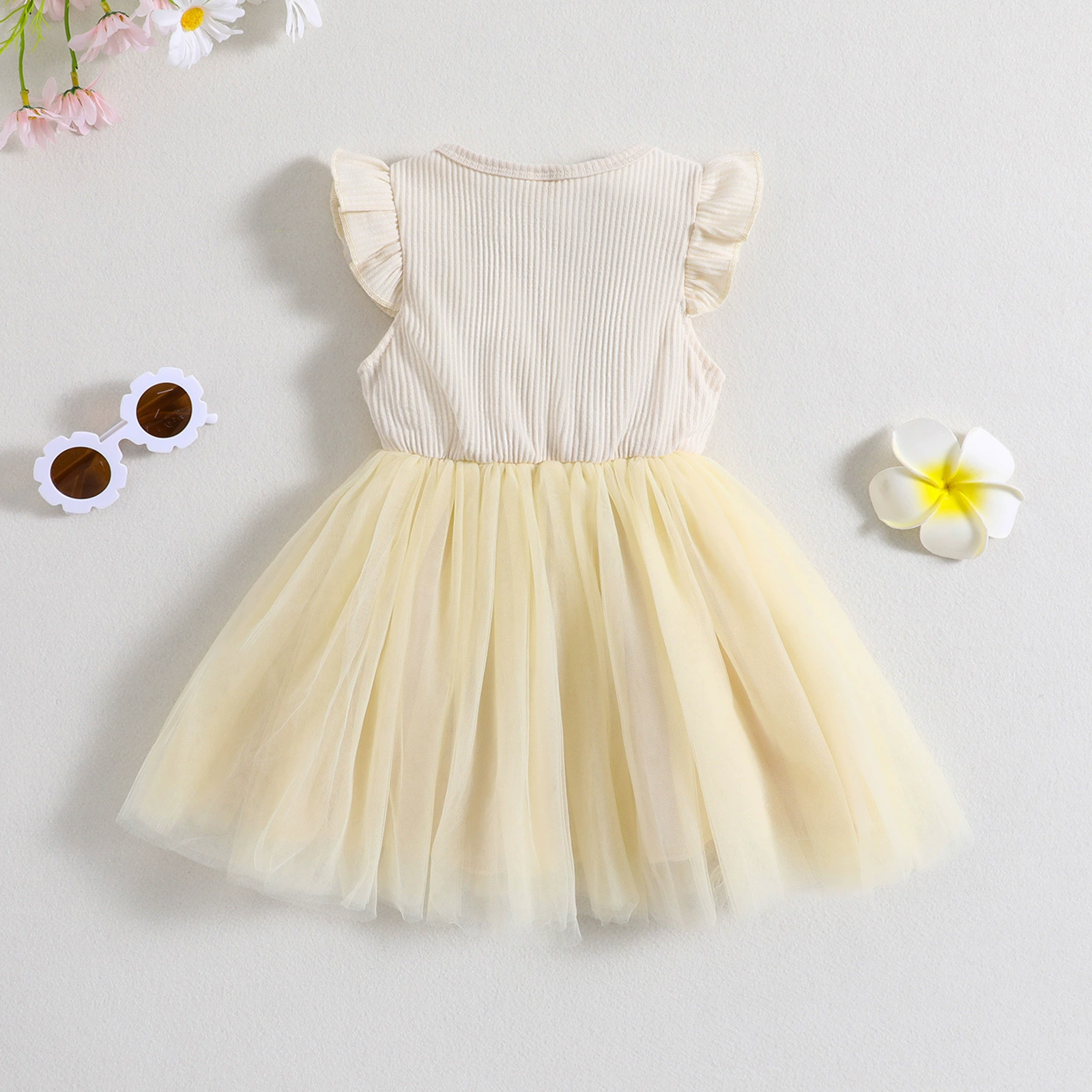 Amazon pit strip flying sleeve splicing net sand princess dress factory direct sales. One-piece shipping