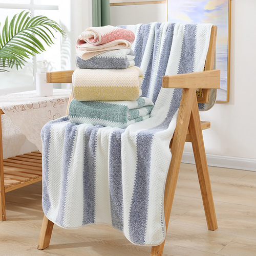 Exclusive coral velvet towels bath towels and face towels, extra large and extra thick, soft and absorbent, non shedding gift