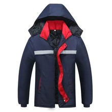 冬季棉服男加厚保暖反光条棉衣户外劳保冷库工地车间棉袄休闲百搭