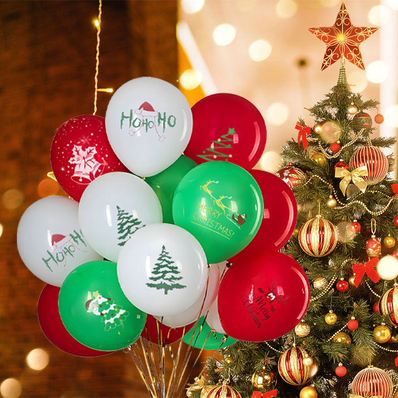 Globos navideños, globos de árbol de Navidad, globos escolares con temática de bosque, decoración verde, diseño de escena, globos para fiestas