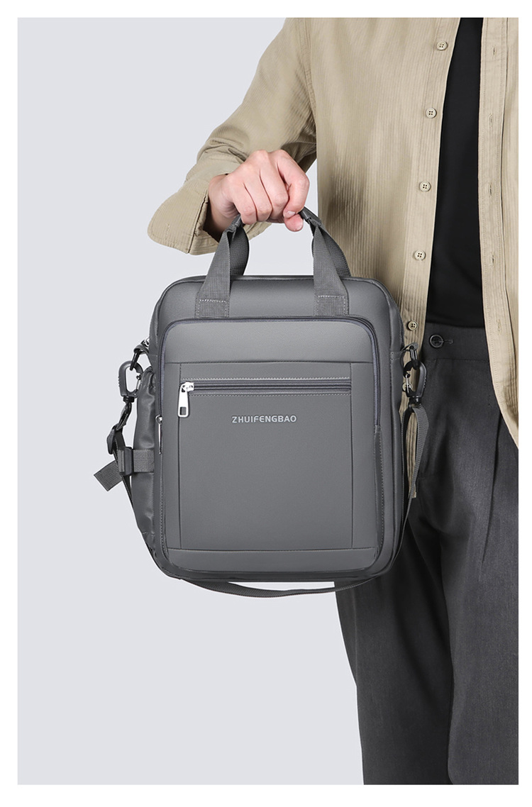 The new 2024 high-end briefcase, a simple men's large-capacity casual sports single-shoulder bag, is water-resistant for cross-border use Item Picture