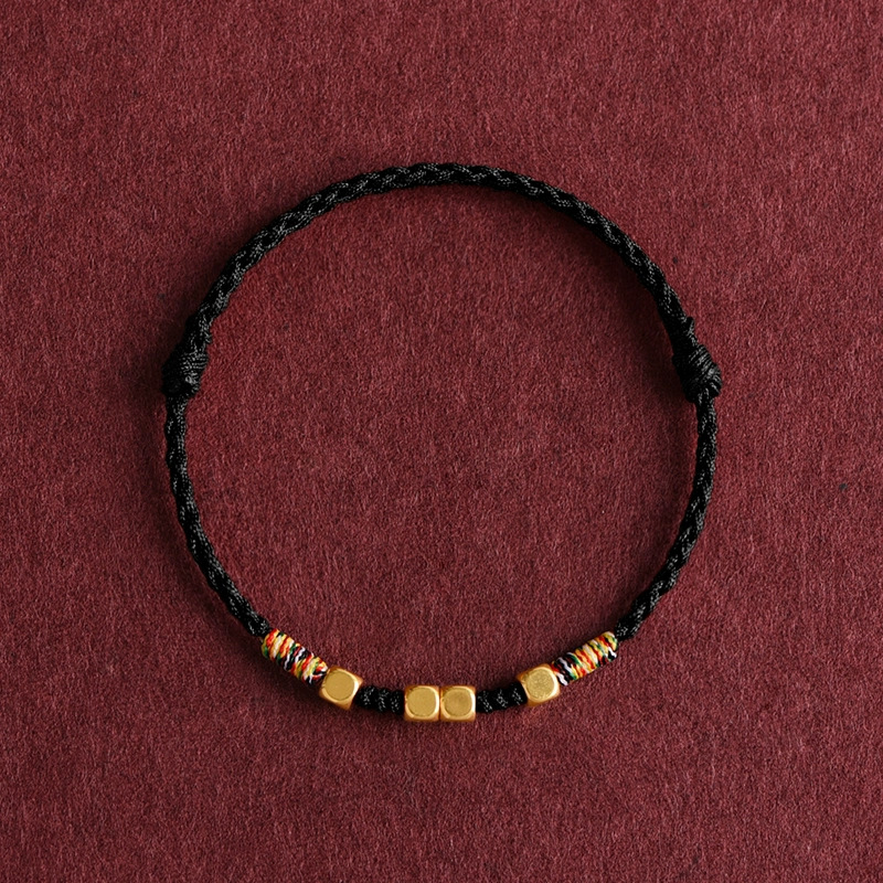 Sifangcai pulsera de cuerda roja de la mujer, año de vida, transporte seguro, estilo nacional de perlas, regalos de cuerda trenzada universal