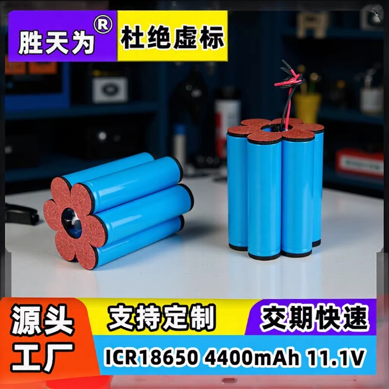 12v camping light battery 18650 11.1V lithium battery pack vacuum cleaner rechargeable lithium battery portable light battery