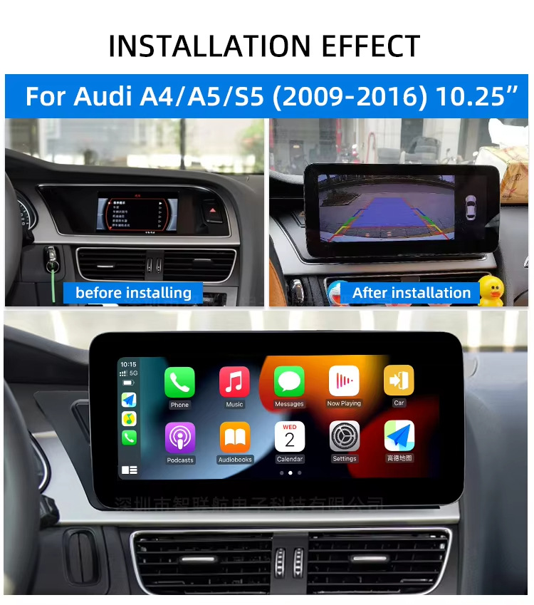 For Audi A4 A4L A5 S5 2009 - 2016 Android14 Large Screen Car Navigation