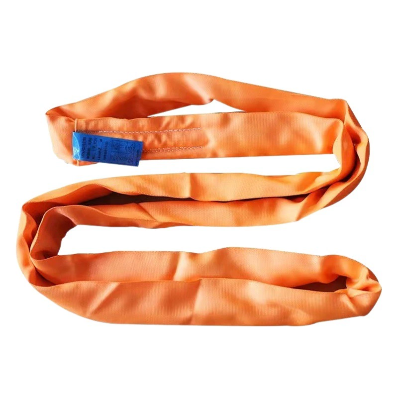 Гибкий подъемный ремень Глаза Двойное кольцо с пряжкой Промышленный подъемный строп Синтетический волоконный строп O-образный гибкий подъемный ремень