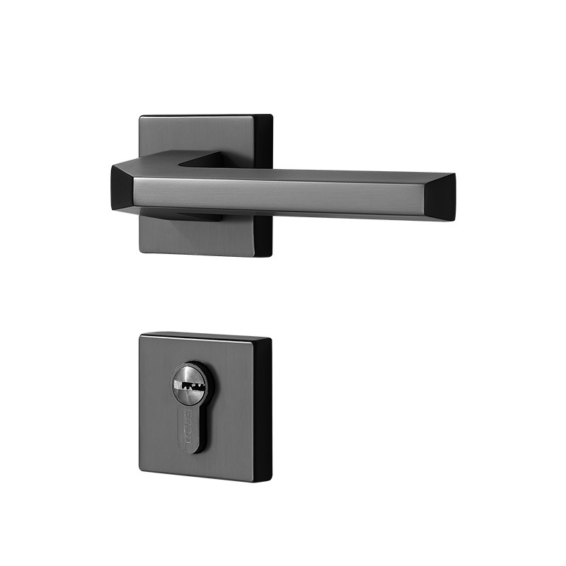 BAGB cerradura de puerta interior gris de estilo americano cerradura de puerta de habitación de dormitorio simple de estilo europeo del norte magnético mudo negro y gris cerradura dividida