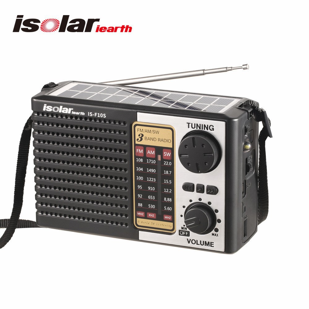 IS-F10BTS nuevo multifuncional transfronterizo tarjeta de banda completa altavoz Bluetooth radio de emergencia solar