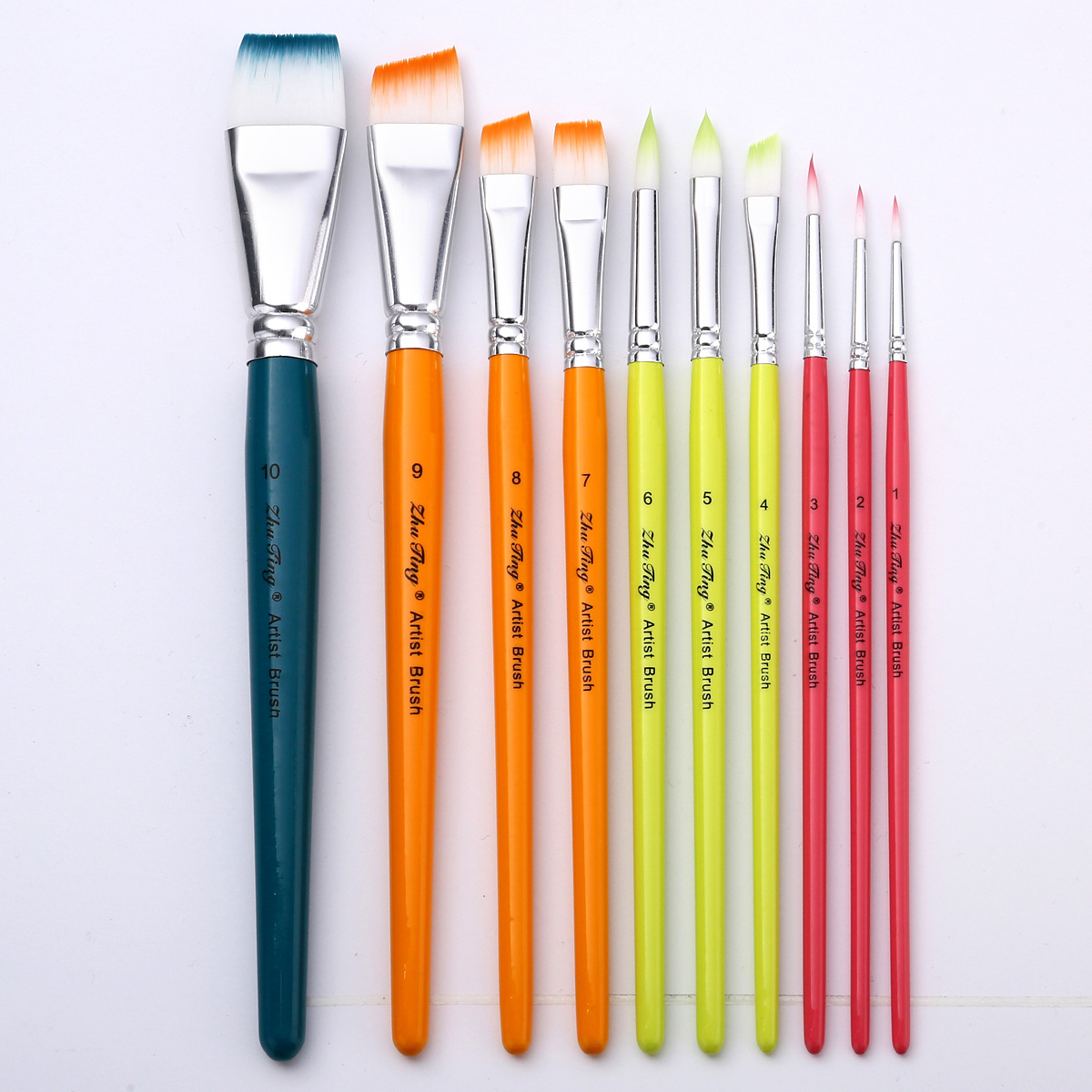 Ventas transfronterizas calientes de pintura facial cepillo de teñido de color de agua cepillo de línea de pincel de dibujo profesional de 10 piezas