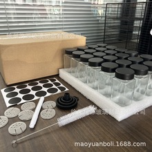 亚马逊调料瓶120ml方形调料罐4oz香料罐套装竹木盖铝盖调味罐套装