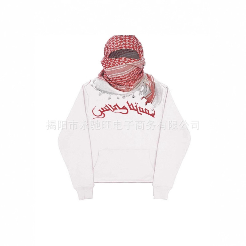 Cross-Border Foreign Trade 2065 Spring and Autumn New Pullover Hoodie with Headscarf Design, Trendy, Fashionable and Unique Street Style Sweatshirt