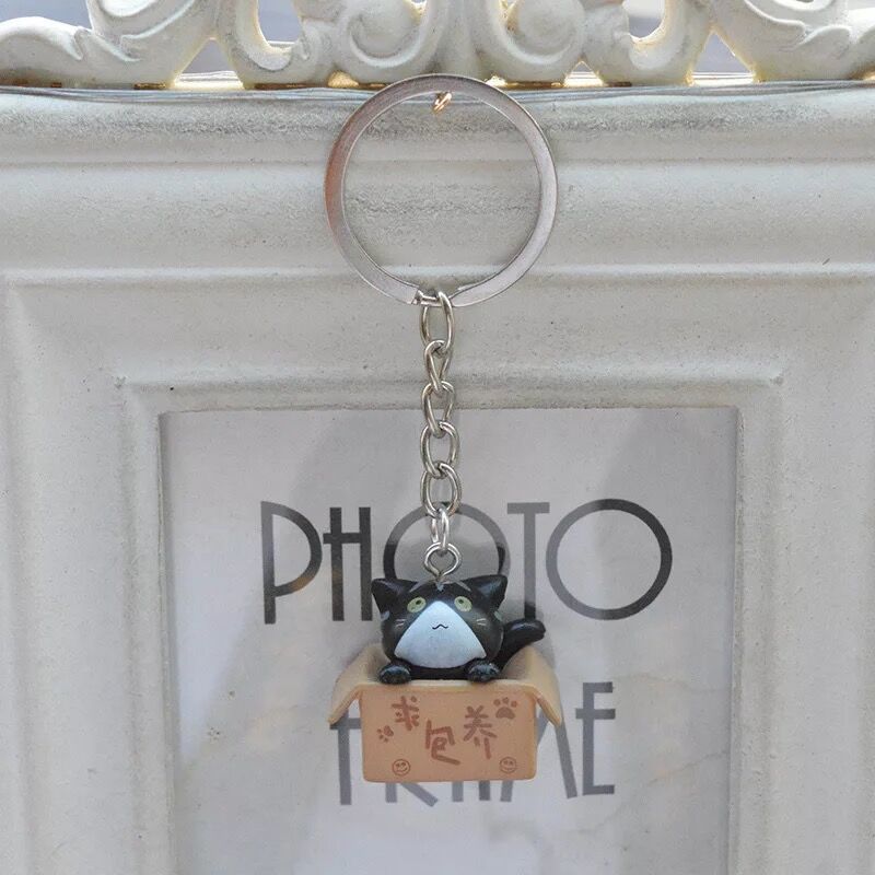 Estilo coreano ins lindo gato llavero creativo mini muñeca estudiante chica corazón buscando gato colgante femenino