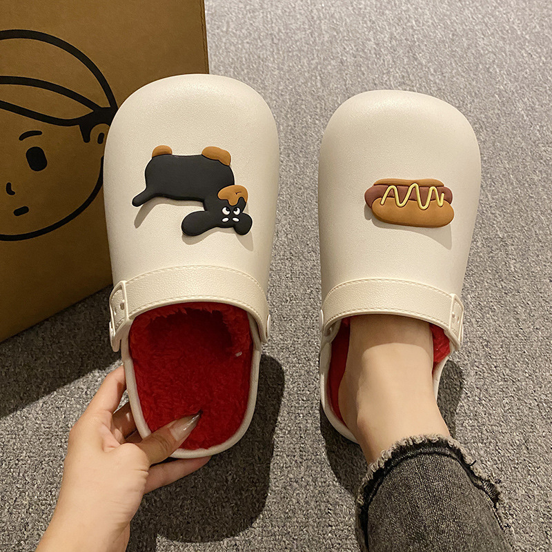 网红少女冬季外穿可爱卡通暖呼呼耐穿棉拖室内居家百搭软底加绒款|undefined