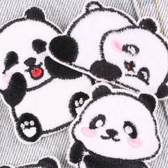 Strawberry computer embroidery label embroidery stickers cartoon animal panda clothing accessories patch stickers original self-adhesive cloth stickers