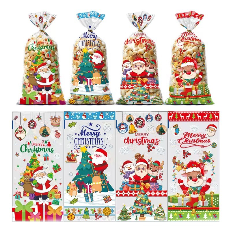 オリジナルクリスマスキャンディ包装袋ポップコーンバッグ OPP フラットポケットシルクバッグ誕生日パーティーギフトバッグ|undefined