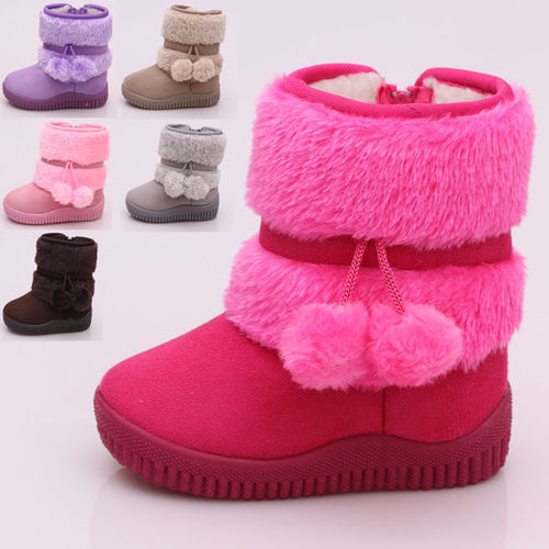 Children's snow boots, thick and velvet, outdoor non-slip soft and warm cotton shoes, boys and girls, thick cotton boots, thick sole cotton