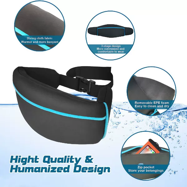 Swimming buoyancy belt, water exercise belt, swimming buoyancy belt with reflective strips, diving material training swim belt