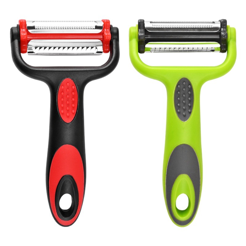 Fabricante pelador de acero inoxidable multi-función Rotary Peeler tres en uno pelador rallador melón y fruta multiusos cepilladora
