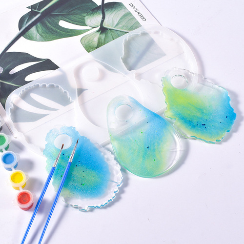 Poppy DIY Crystal Glue Palette Mold Irregular Makeup Hand Tray Art Palette Silicone Mold