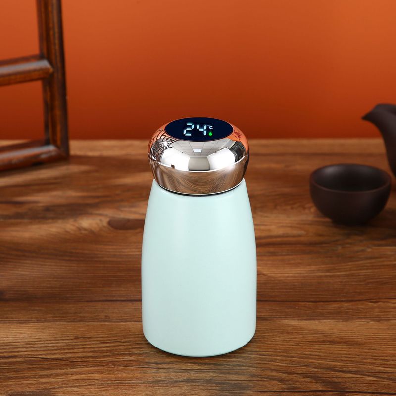 ミニチタンコーティングキノコカップ、ポータブル二層真空断熱カップ、シンプルで高価値、インテリジェント温度測定カップ|undefined