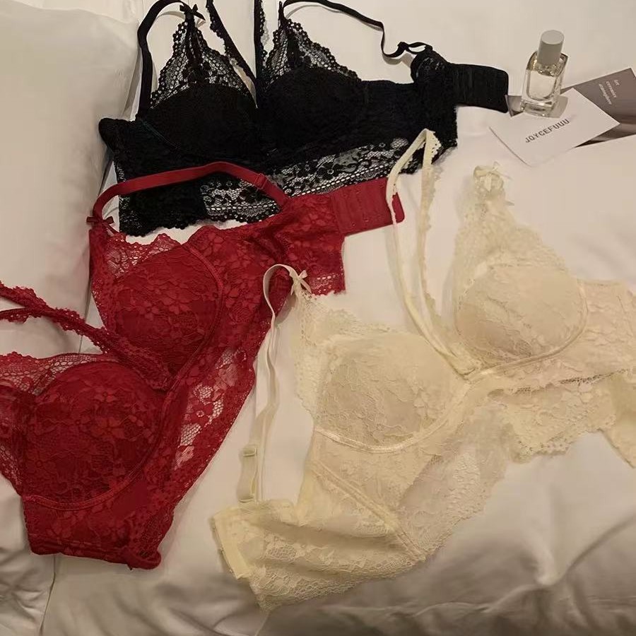 Dragón * corazón puro quiere colgar el cuello ropa interior de encaje mujer cómoda contra la caída de los senos bra sexy