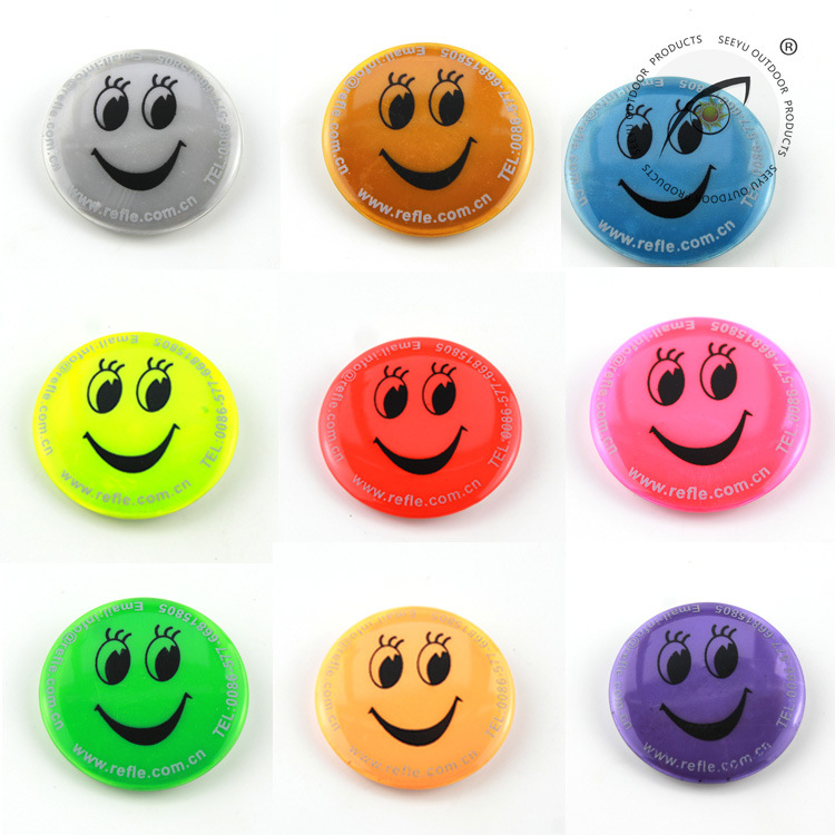可印刷公司LOGO类集会俱乐部识别反光笑脸胸章徽章臂章反光条