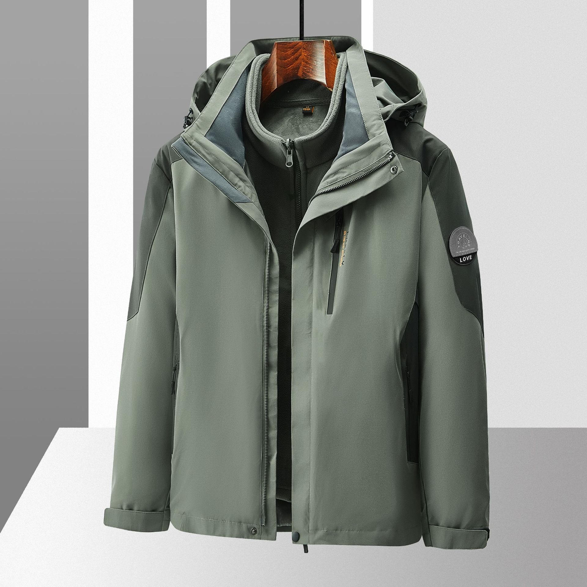 Ropa de asalto al aire libre para hombres 3 en 1 desmontable otoño invierno impermeable a prueba de viento chaqueta de terciopelo tibetana ropa de esquí turística mujer