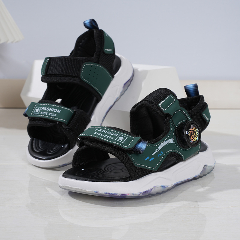 Sandalias deportivas para niños 2025 nuevos zapatos de verano para niños botones giratorios zapatos de playa con punta abierta sandalias para niños de mediana edad image 5