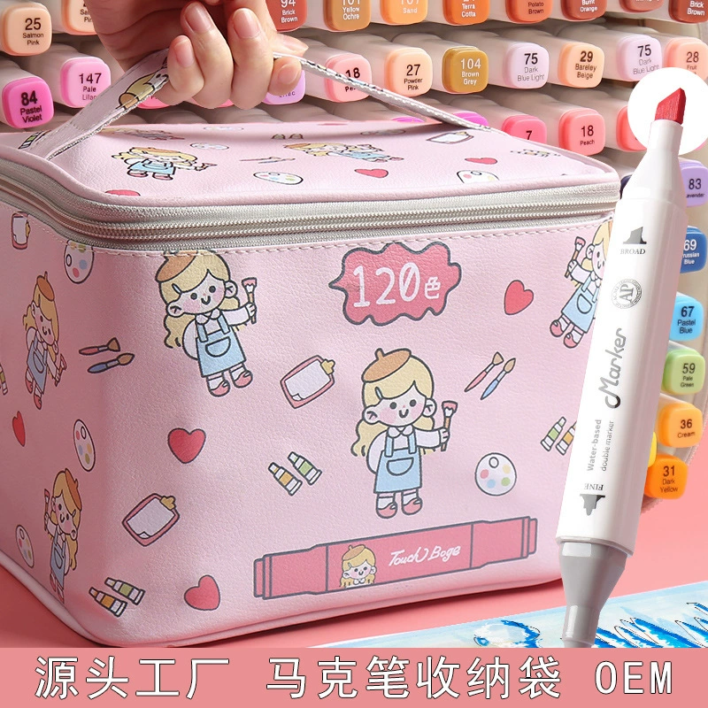 Фабрика прямые поставки сумка для хранения маркеров искусственная кожа водонепроницаемый портативный 80 цветов сумка для хранения маркеров оптом