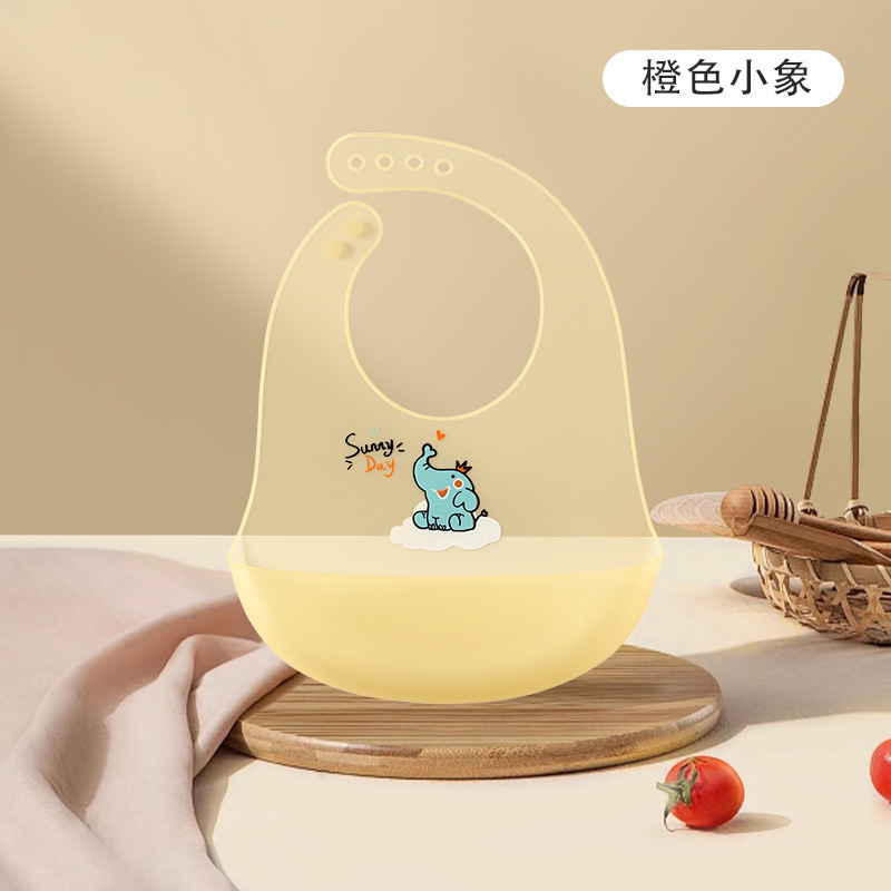 新しいベビーシリコンよだれかけ、夏の離乳食サプリメント、唾液袋、子供用の軽くて薄い防水よだれかけ|undefined