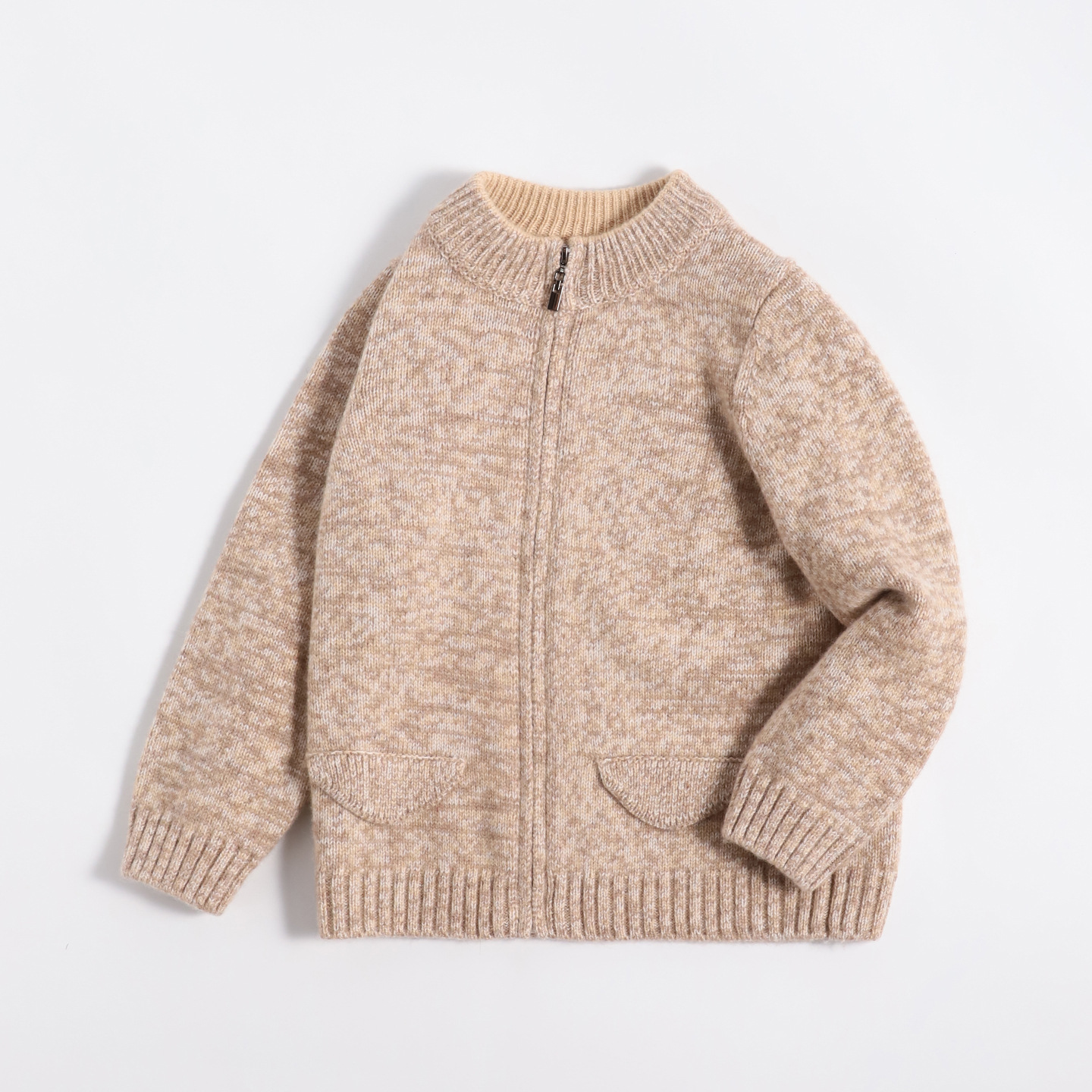Special offer children's cashmere sweater, winter high-neck zip-up cardigan, baby and toddler sweater coat, three-ply thick