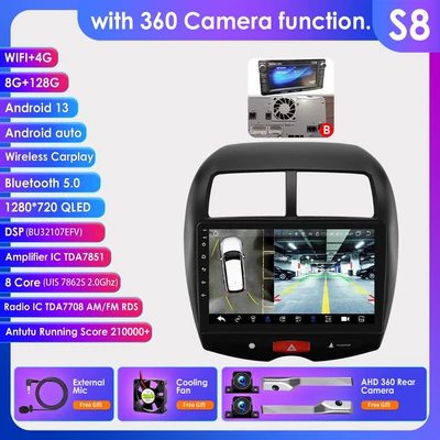 Screen Car Mp5 Player Gps, DVD Navigation - model-b-with-360-camera-8128g-wifi4g-lte-version-7862-carplay-eight-core-10-inches-is-suitable-for-new-jinxuan-mitsubishi-asx-2010-2018