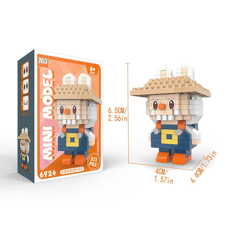 Совместимо с Lego Micro-grained Simulation Building Blocks Собаки, Коты, Питомцы Корги Оранжевые котята, Шпиц Детские сборочные украшения
