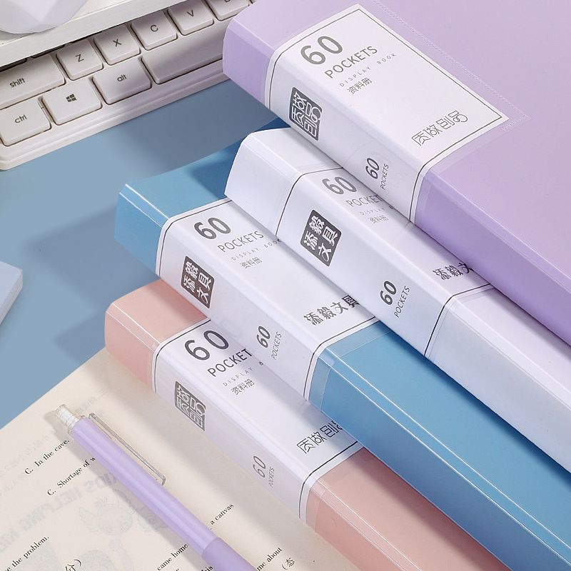 Bolsa de papel de prueba A4 folleto de datos carpeta de color folleto de estudiantes A4 bolsa de archivos transfronterizos papelería al por mayor