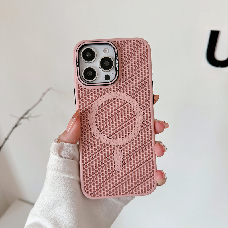 放熱磁気レンズホルダー携帯電話ケース Apple 16promax 携帯電話ケースハニカム iPhone 保護カバーに適しています|undefined