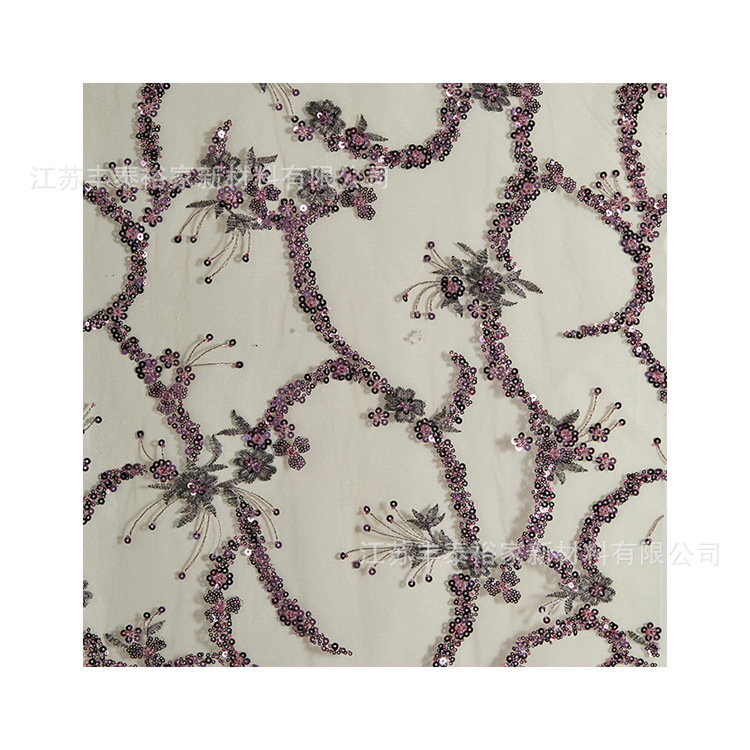 Tejido de cuentas, línea rosa, esquinilla rosa, cuentas de perforación tridimensional, vestido de noche de moda de alta gama