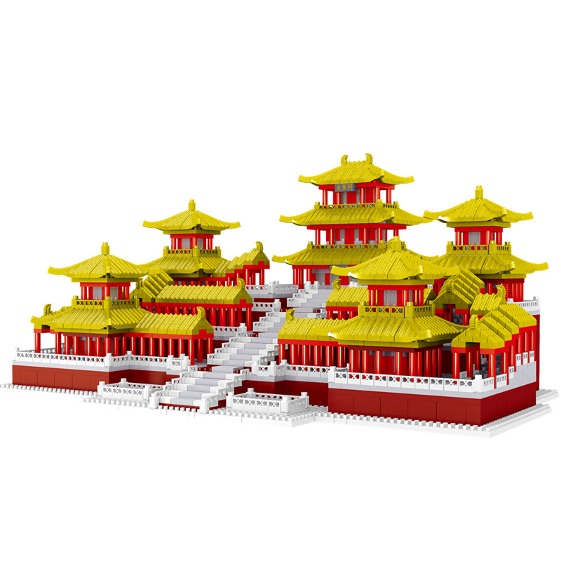 Diversión nuevo lz8223 afang palacio pasos subcontrato modelo tridimensional miniatura diamante partículas creativo montaje bloques de construcción