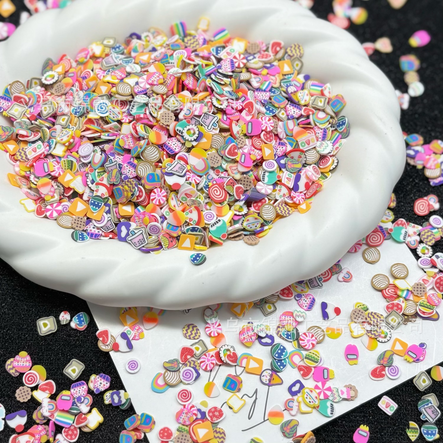 Cake mixed with soft clay pieces