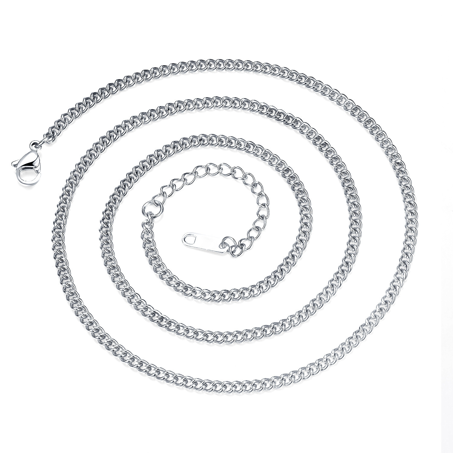 Herren Vintage Kette Aus Titan Einzigartige Flache Halskette_voghion.com