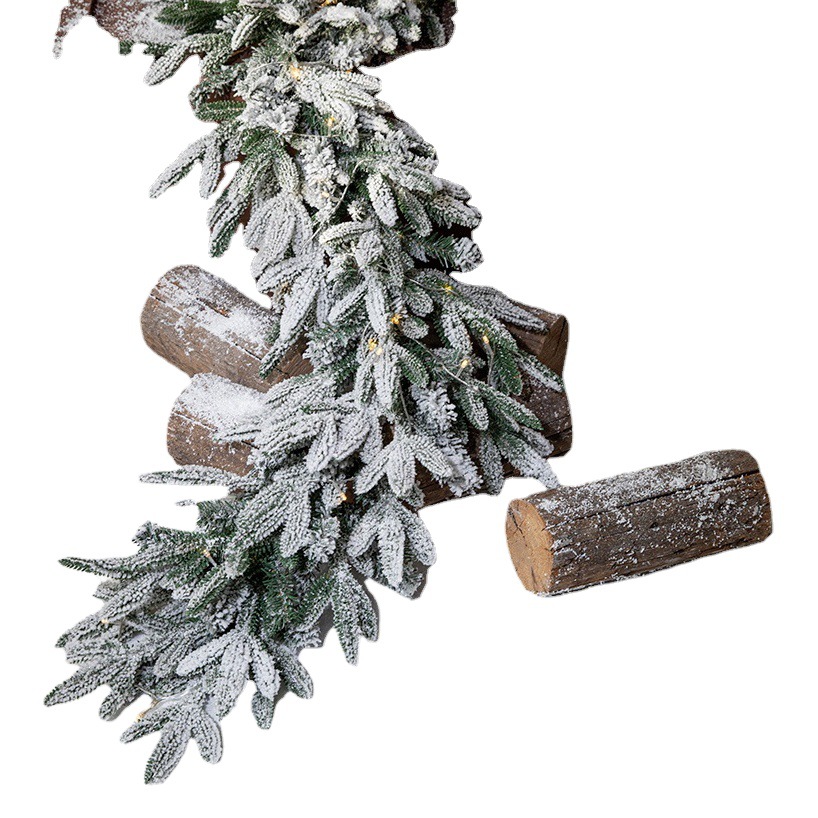 Hong Kong Heng 270cm Navidad verde PE hoja mixta flocado ratán puerta colgante Navidad decoración colgante decoración centro comercial diseño