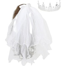 R 94766 Short Bridal Veil Bow �����^�������Y �羳����