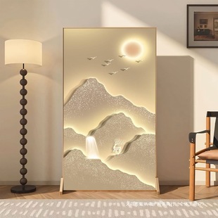 Aluminum Alloy Screen Partition Office Entrance Door Living Room Bedroom Blocking Movable Entrance Decorative Ornaments Wood