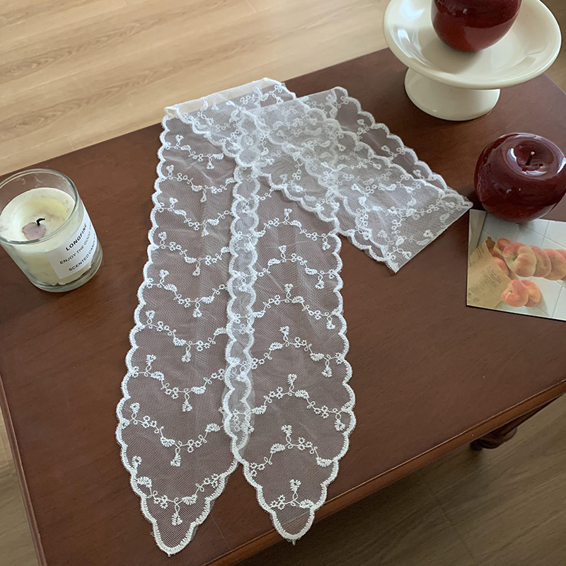 Pañuelo de seda, pañuelo de alta calidad, diadema pastoral femenina de verano, babero francés, bufanda femenina, bufanda de encaje, cinturón de cintura